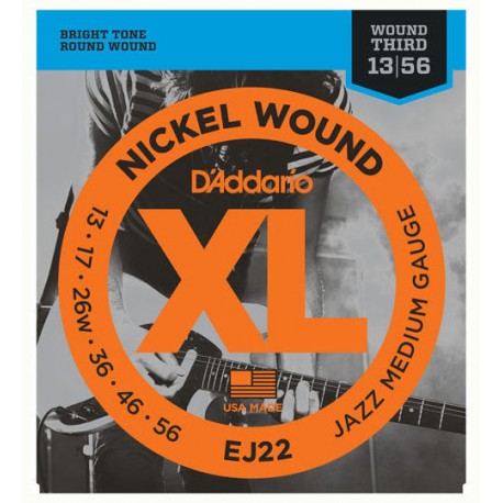 Corzi chitara electrica D'Addario EJ22 Jazz Medium 013-056