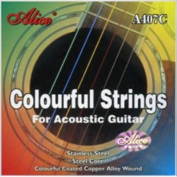 Corzi colorate chitara acustica ALICE set