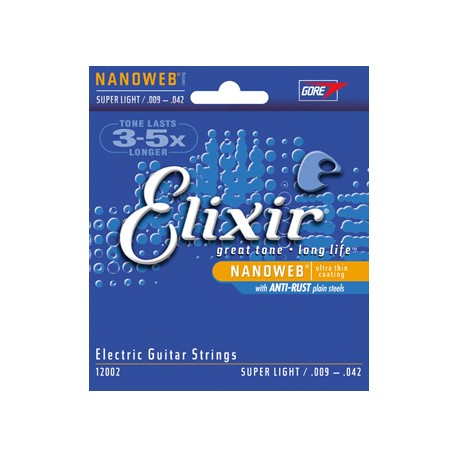 Corzi chitara electrica Elixir Nanoweb Super Light 009-042