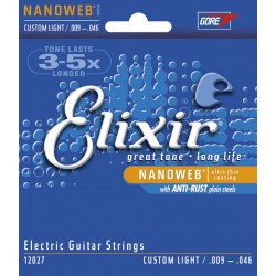 Corzi chitara electrica Elixir Nanoweb Custom Light 009-046
