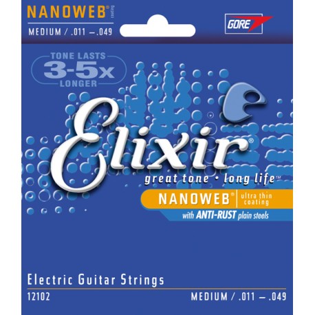 Corzi chitara electrica Elixir Nanoweb Medium 011-049