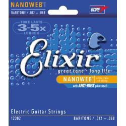 Corzi chitara electrica ELIXIR Nanoweb Baritone 012-068