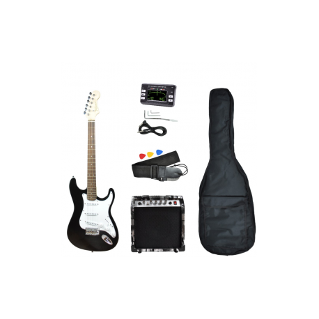 Set Chitara Electrica Flame ST BK